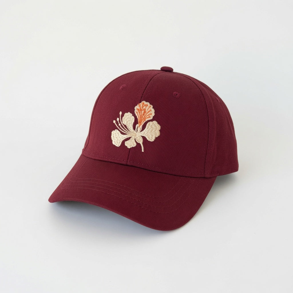 Petals Cap - Maroon Fully Covered