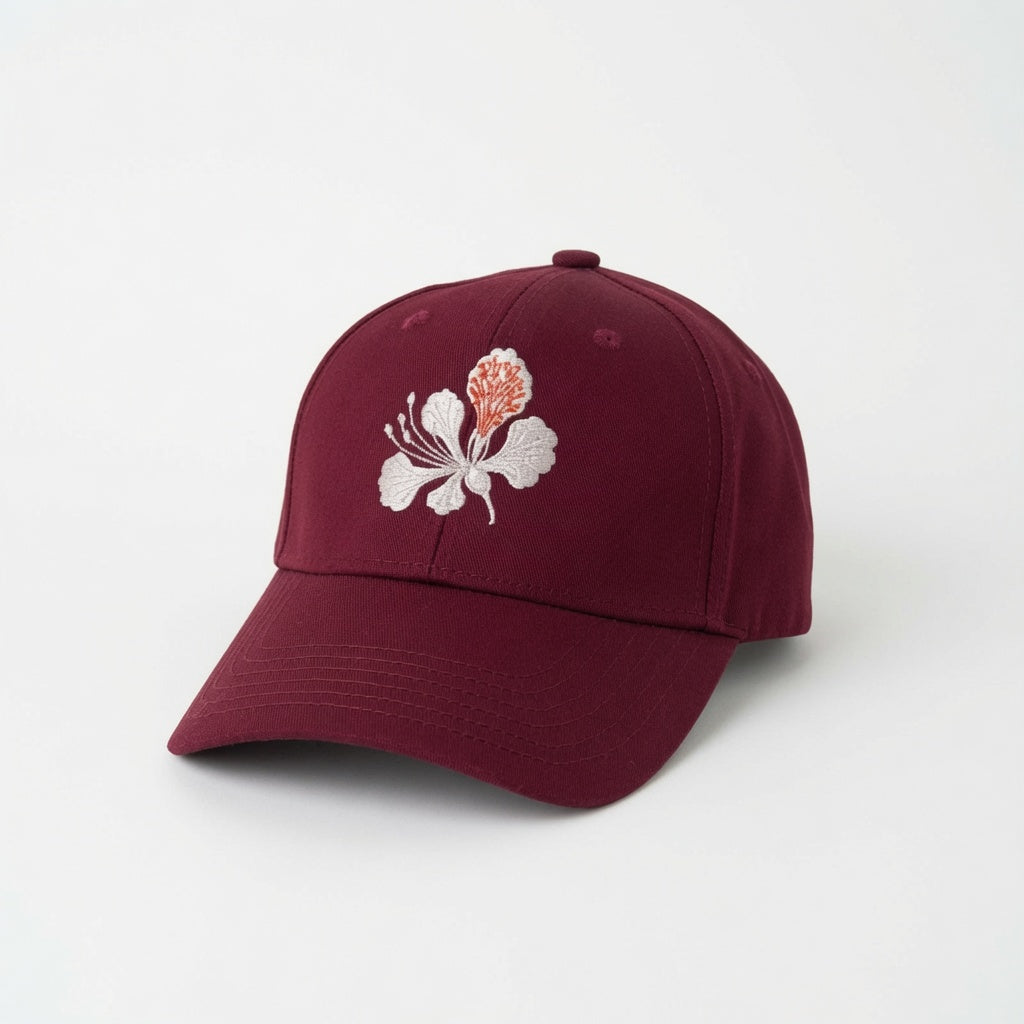Petals Cap - Burgundy Fully Covered