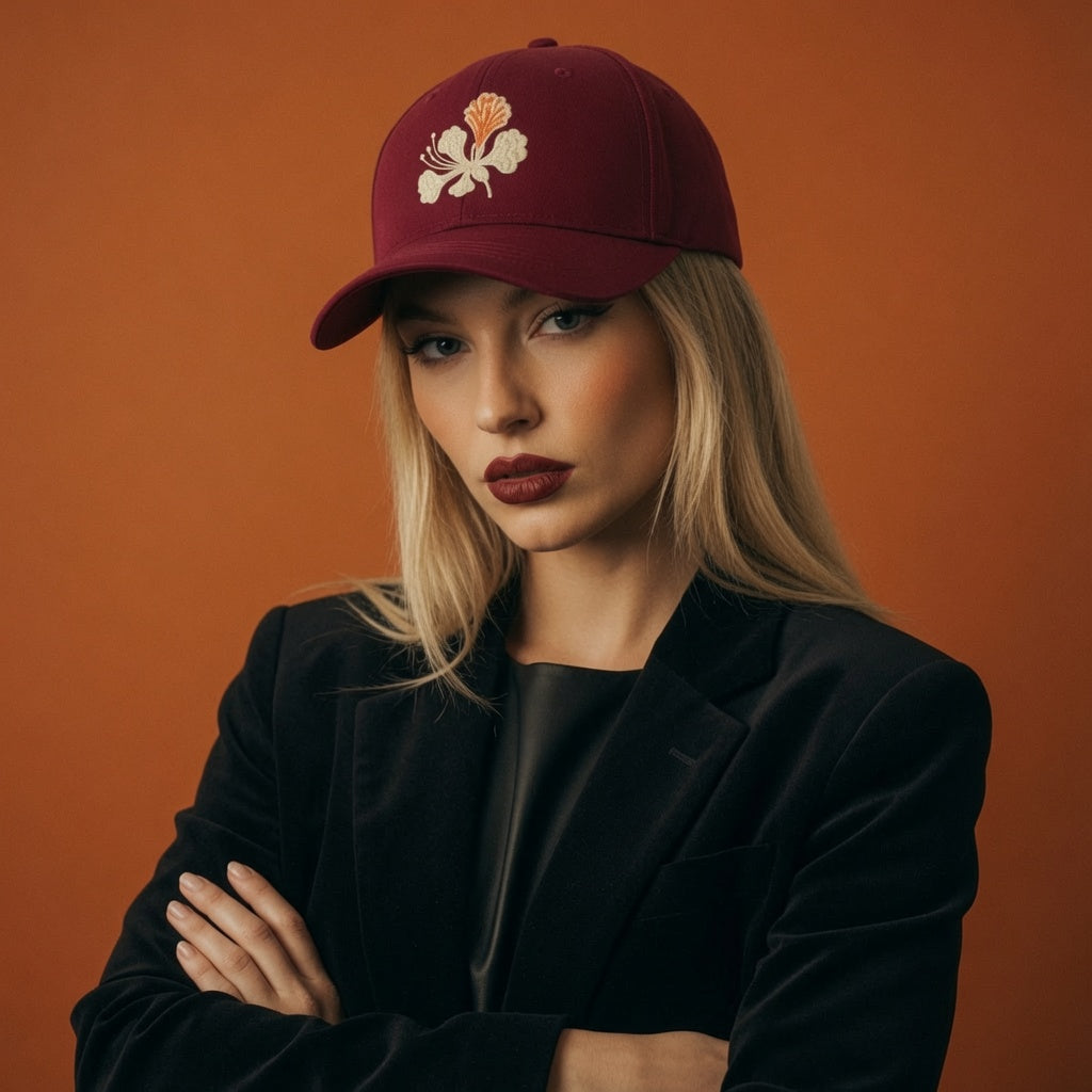 Petals Cap - Maroon Fully Covered