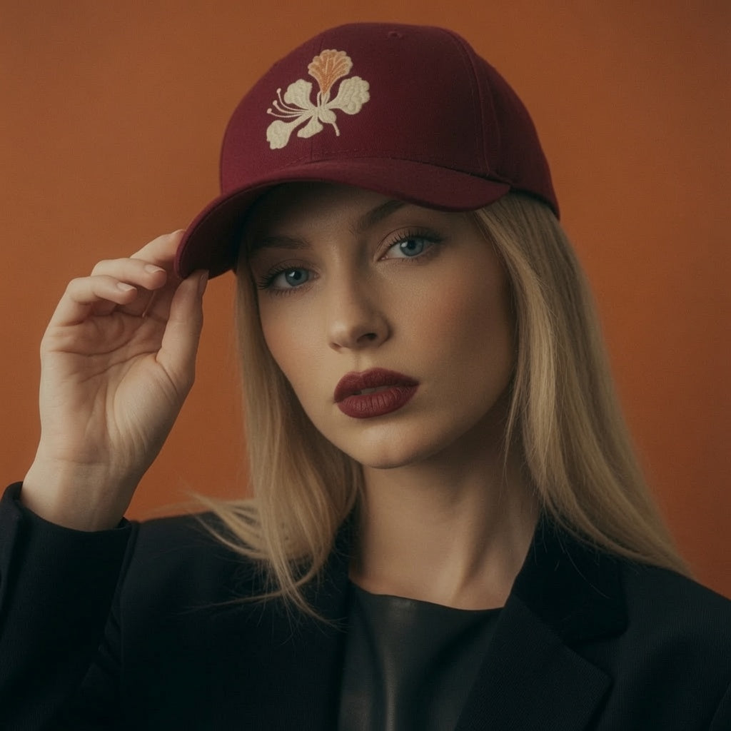 Petals Cap - Maroon Fully Covered
