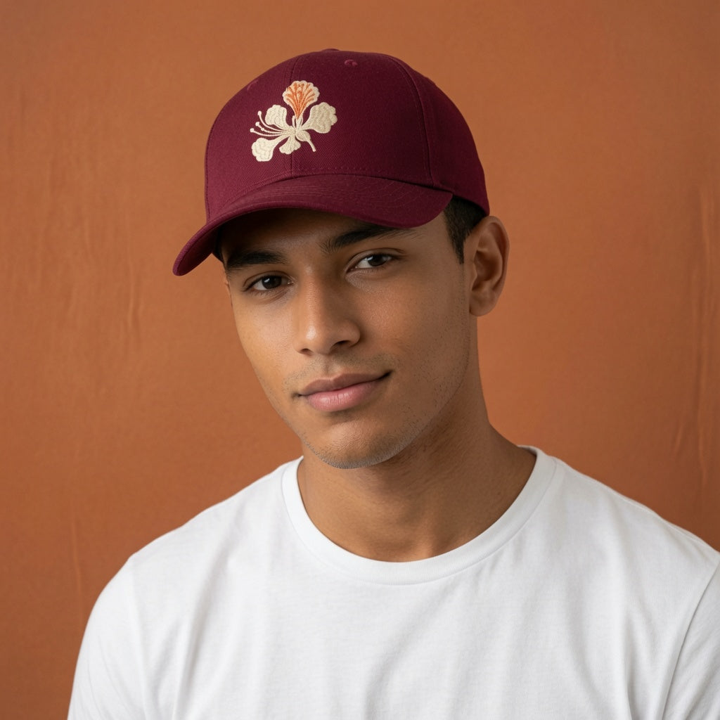 Petals Cap - Maroon Fully Covered