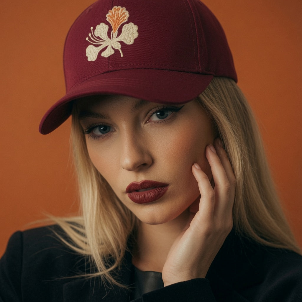 Petals Cap - Maroon Fully Covered