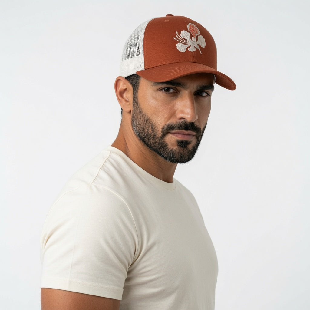 Signature Petals Cap - Terracotta/Ivory Mesh